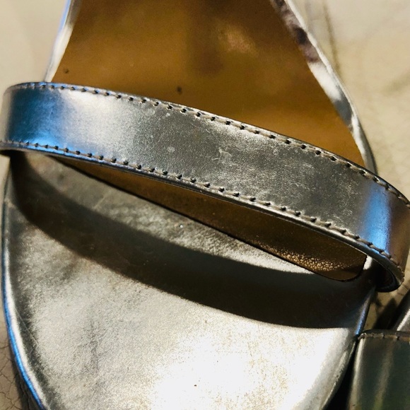 Banana Republic Hello Sole Mate Metallic Silver Stilettos 👠 Like New Size 7 - Picture 9 of 9